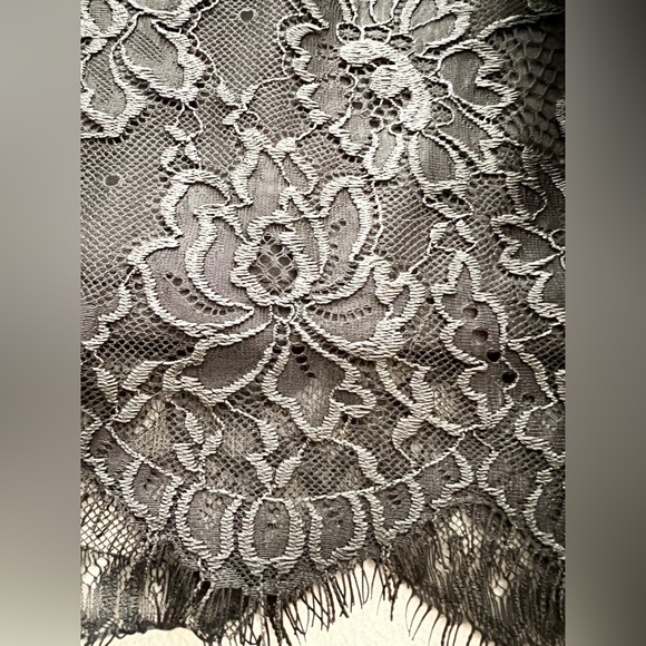 Coco + jaimeson Delicate Lace Sleeveless Dark Grey Mini Shift Dress NWT - Picture 3 of 8